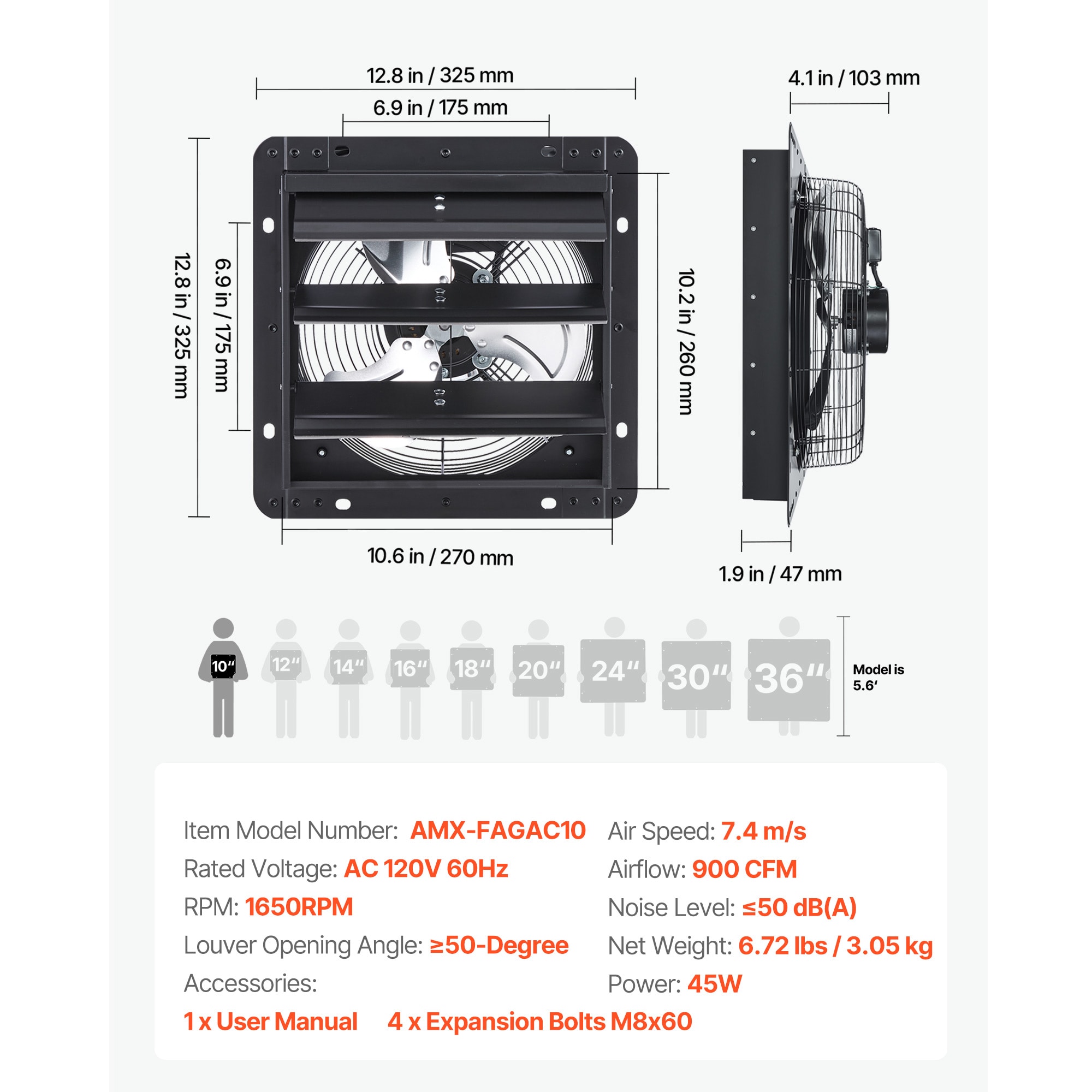 Wall Mounted Shutter Exhaust Fan For Ventilation And Cooling_voghion.com